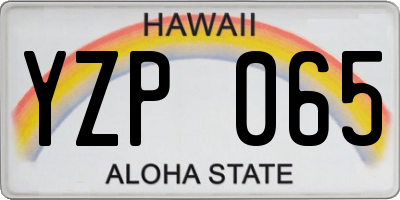 HI license plate YZP065