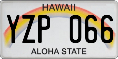 HI license plate YZP066
