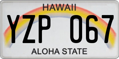 HI license plate YZP067