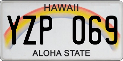 HI license plate YZP069