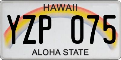 HI license plate YZP075