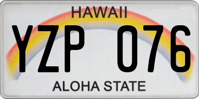 HI license plate YZP076