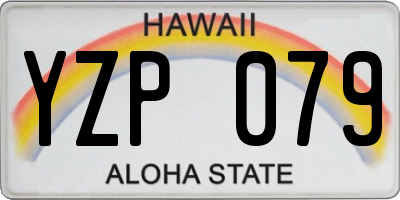 HI license plate YZP079