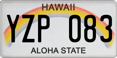 HI license plate YZP083