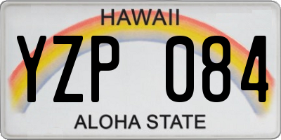 HI license plate YZP084