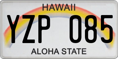 HI license plate YZP085