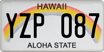 HI license plate YZP087
