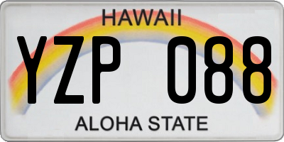 HI license plate YZP088