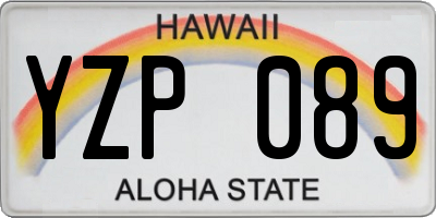 HI license plate YZP089