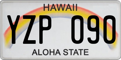 HI license plate YZP090