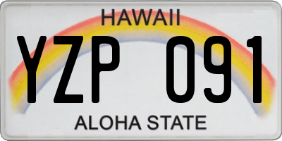 HI license plate YZP091