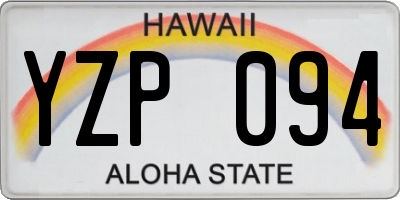 HI license plate YZP094