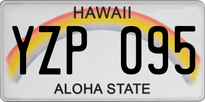 HI license plate YZP095