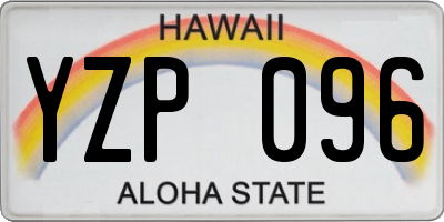 HI license plate YZP096