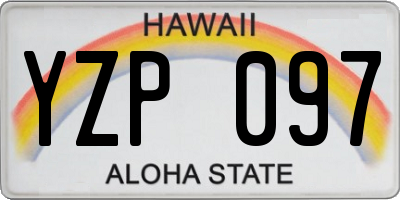 HI license plate YZP097