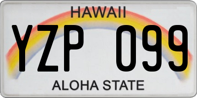 HI license plate YZP099