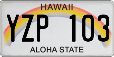 HI license plate YZP103