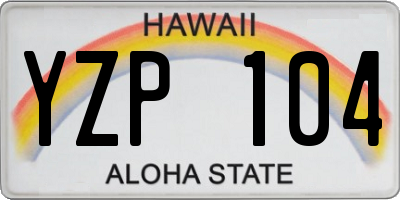 HI license plate YZP104