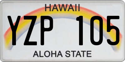 HI license plate YZP105