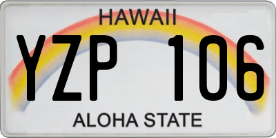 HI license plate YZP106