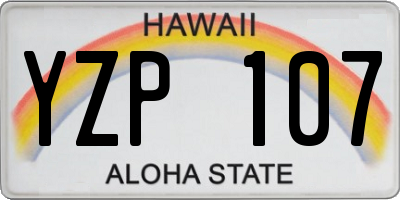 HI license plate YZP107