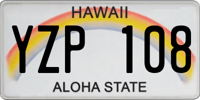HI license plate YZP108