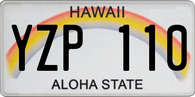 HI license plate YZP110