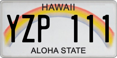HI license plate YZP111