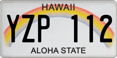 HI license plate YZP112