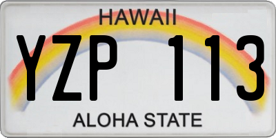 HI license plate YZP113