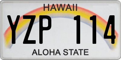 HI license plate YZP114