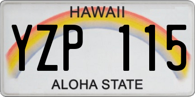 HI license plate YZP115