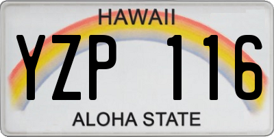 HI license plate YZP116
