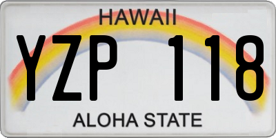 HI license plate YZP118
