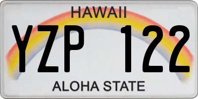 HI license plate YZP122