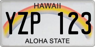 HI license plate YZP123