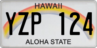 HI license plate YZP124