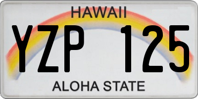 HI license plate YZP125