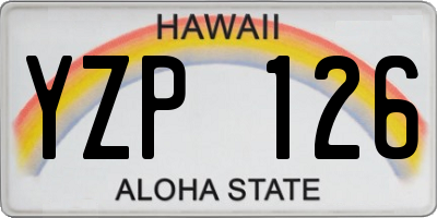 HI license plate YZP126