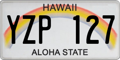 HI license plate YZP127