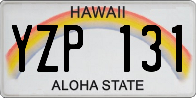 HI license plate YZP131