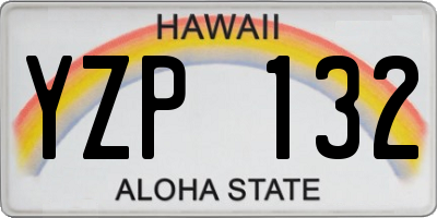 HI license plate YZP132
