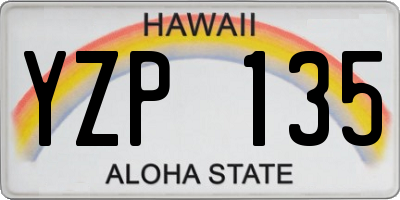 HI license plate YZP135