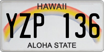 HI license plate YZP136