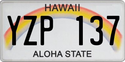 HI license plate YZP137