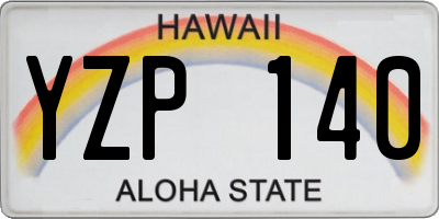 HI license plate YZP140