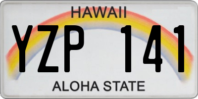 HI license plate YZP141