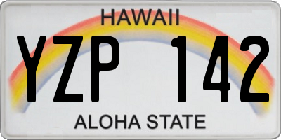 HI license plate YZP142