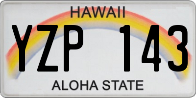 HI license plate YZP143