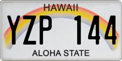 HI license plate YZP144